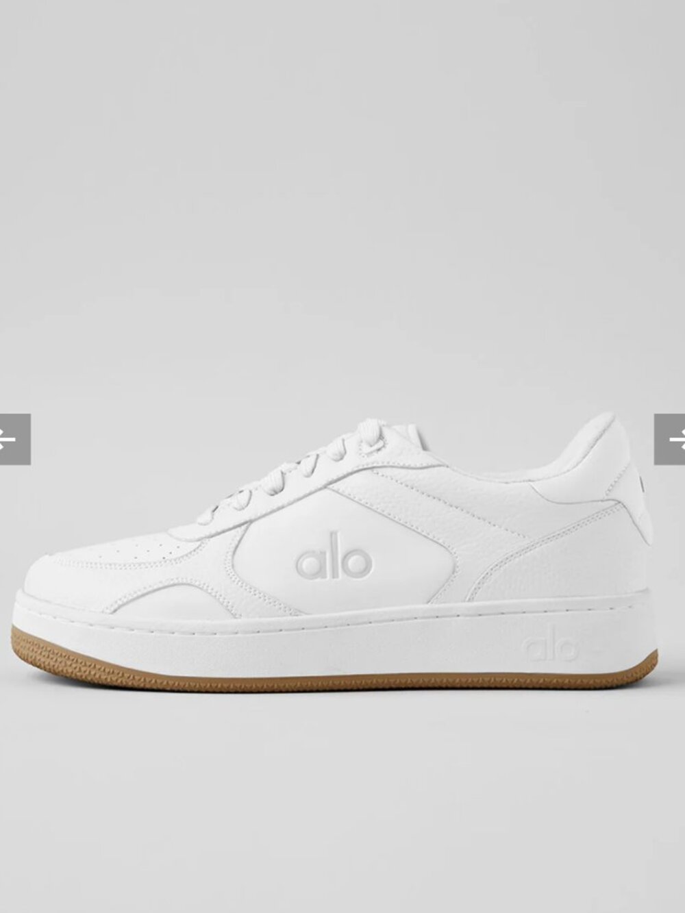ALO Recovery Mode White Vegan Leather Sneakers Size: 7